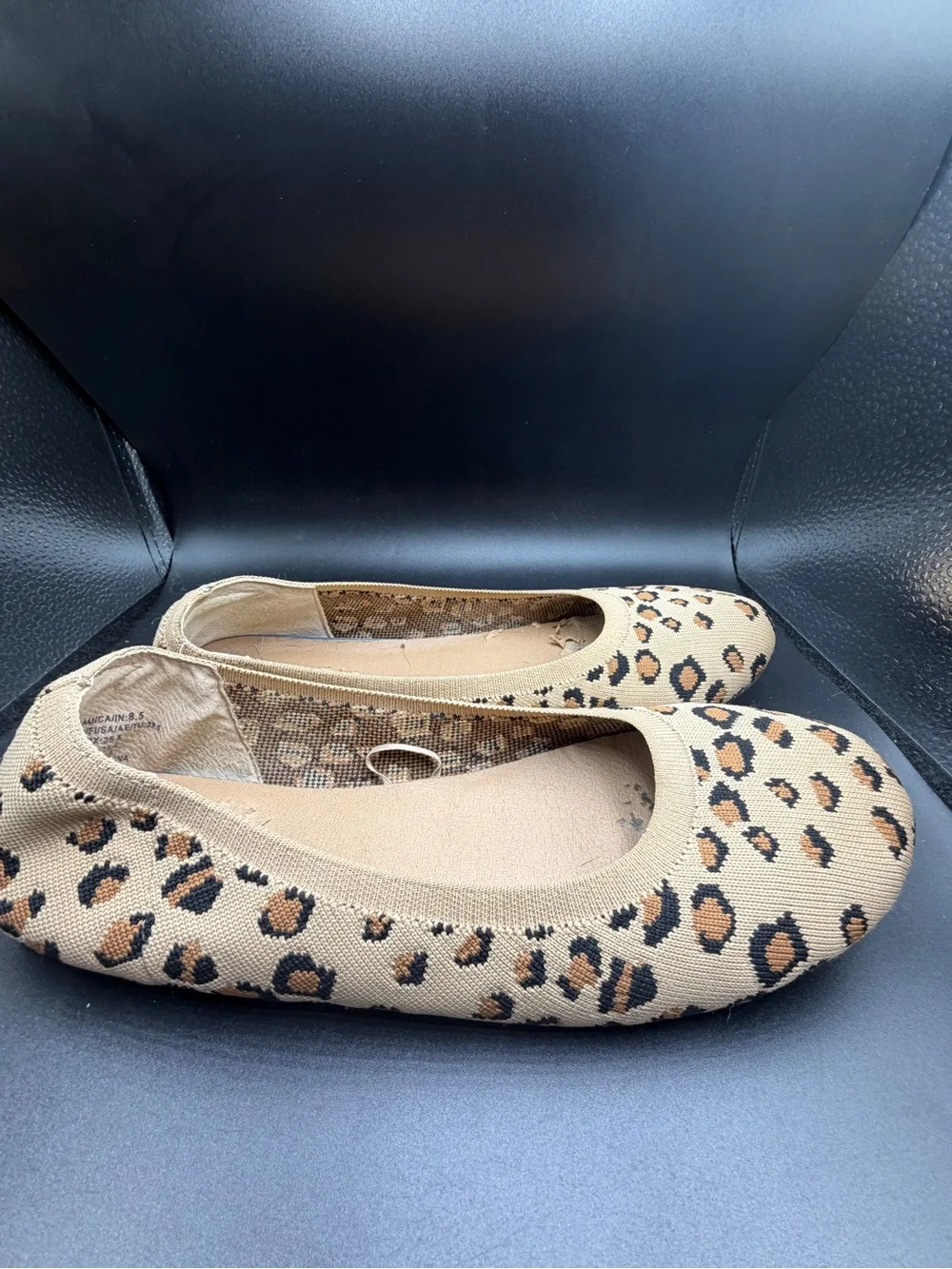 Leopard Print Ballet Flats - Beige Leopard Women's Shoes